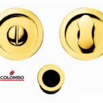 Maniglia Incasso Tondo Porta Scorrevole modello Open d.57/48 con Nottolino HPS-Zirconium Gold | Colombo Design